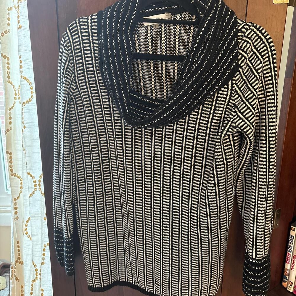 Calvin Klein Cowl Neck Sweater Black & White Elevated Cozy Feminine